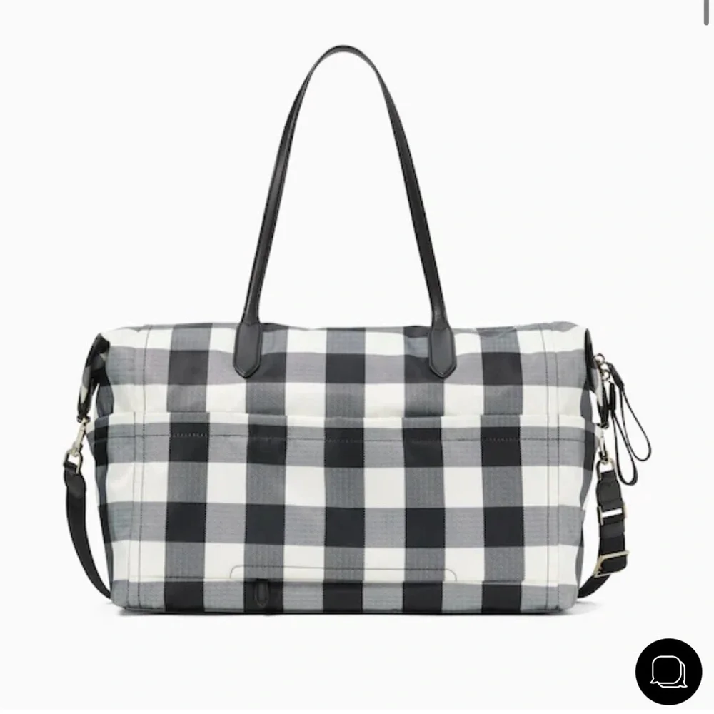 NWT KATE SPADE GINGHAM CHELSEA WEEKENDER DUFFLE BAG - Picture 2 of 8